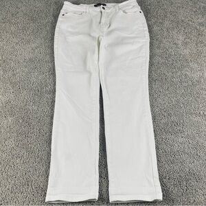 Judy Blue Jeans Womens 13/31 Straight Leg White Denim Stretch Stylish D73